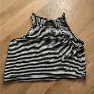 Striped Miss Behave tank cropped top